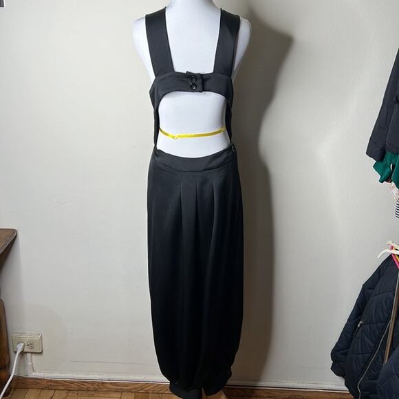 Zara Black Satin Open Back Jumpsuit - Picture 9 of 9